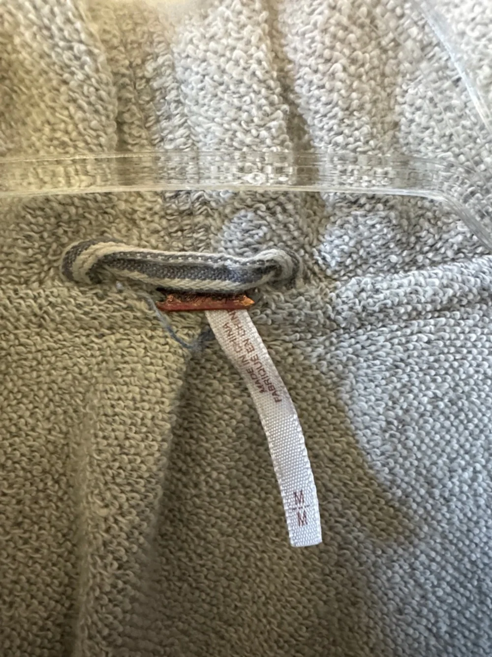 Free People Light Blue Distressed Denim Jacket with Heather Gray Hoodie - Picture 2 of 14